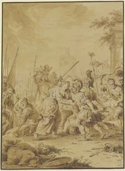 Die Versöhnung der Sabiner und Römer by Januarius Zick, 1778 — digital art print download
