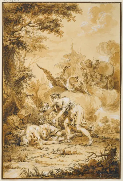 Venus and Adonis by Januarius Zick, 1778 — digital art print download