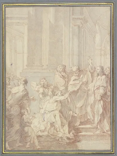 Petrus und Johannes heilen einen Lahmen by Жан Жувенет — digital art print download