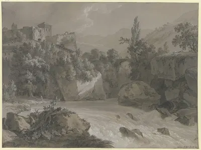 Vue de Clée, pays de Vaud by Жан-Антуан Линк, 1803 — digital art print download
