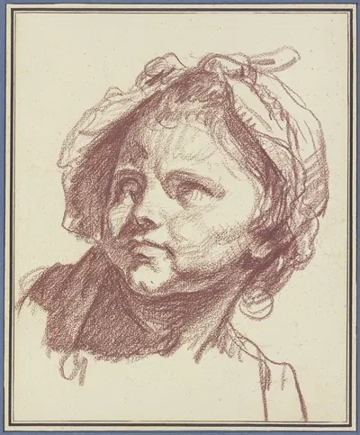 Girl's head with bonnet by Жан-Батист Грёз — digital art print download