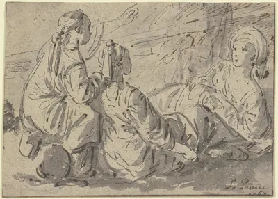 Encamped Oriental women by Жан-Батист Лё Пренс, 1767 — digital art print download