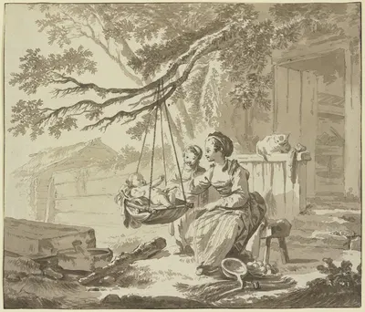 The cradle by Жан-Батист Лё Пренс, 1769 — digital art print download