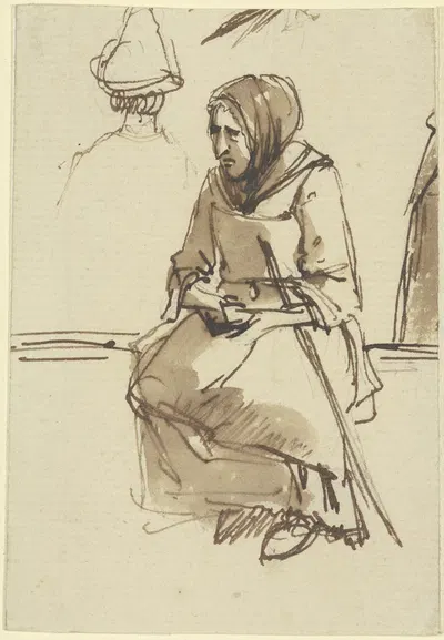 Sitting old woman by Жан-Жак де Буассье — digital art print download