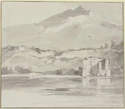 Остатки храма Аполлона на берегу озера Оверн by Жан-Жак де Буассье, 1766 — digital art print download