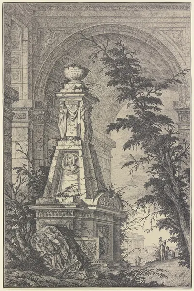 Grabmonument mit Triumphbogen by Jean-Laurent Le Geay, 1757 — digital art print download