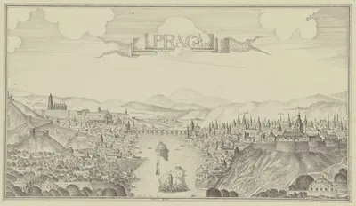 Ansicht von Prag mit der Moldau by Johann Baptist Reiser, 1770 — digital art print download
