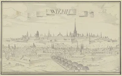 Ansicht von Wien by Johann Baptist Reiser, 1770 — digital art print download