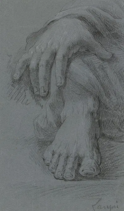 Sketch of hand and foot by Иоганн Баптист фон Лампи Старший — digital art print download