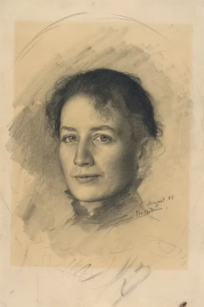Bildnis der Schwester des Künstlers, Marie Stauffer by Карл Штауфер-Берн, 1885 — digital art print download