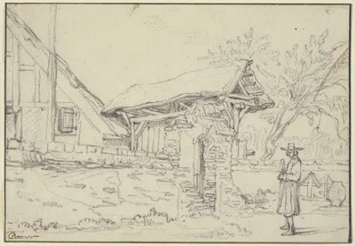 Dorfkirchhof, rechts ein Mann by Ламбер Думер — digital art print download