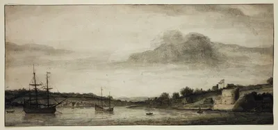 View of Cowes Harbour, Isle of Wight by Ламбер Думер, 1646 — digital art print download