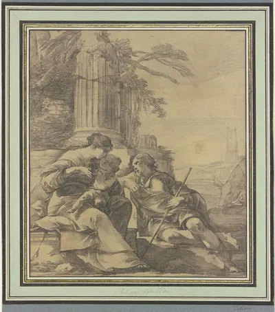Ruhe auf der Flucht nach Ägypten by Laurent de la Hyre — digital art print download