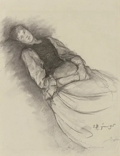 Anna Auer resting by Louis Eysen, 1895 — digital art print download