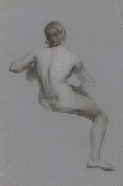 Female nude from behind by Louis Eysen, 1870 — digital art print download