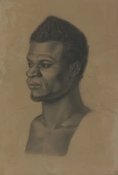 Head of a black man by Louis Eysen, 1861 — digital art print download
