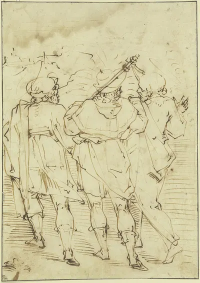 Christus begegnet den Jüngern auf dem Gang nach Emmaus by Luca Cambiaso — digital art print download