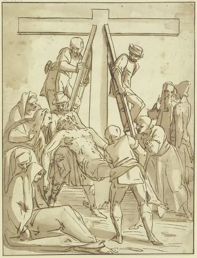 Deposition from the cross. by Luca Cambiaso — digital art print download