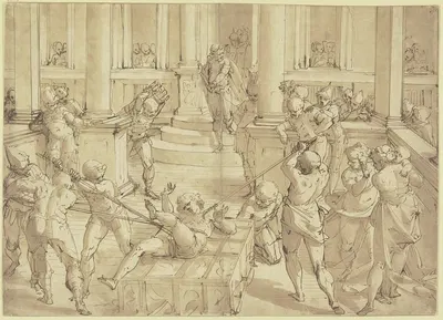 Die Marter des Heiligen Laurentius by Luca Cambiaso — digital art print download