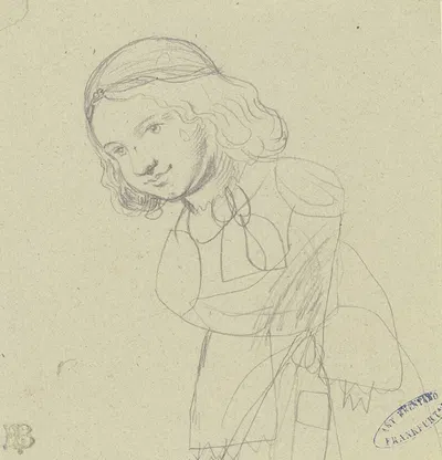 Junges Mädchen mit halblangem Haar by Ludwig Emil Grimm, 1820 — digital art print download