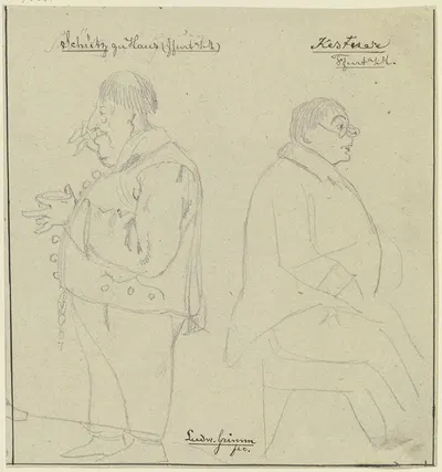 Schütz and Kestner by Ludwig Emil Grimm, 1820 — digital art print download