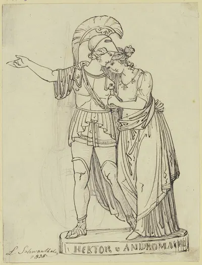 Hector and Andromache by Ludwig Michael Schwanthaler, 1838 — digital art print download