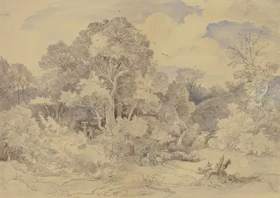 Salesiushöhe bei Teplitz in Böhmen by Adrian Ludwig Richter, 1841 — digital art print download