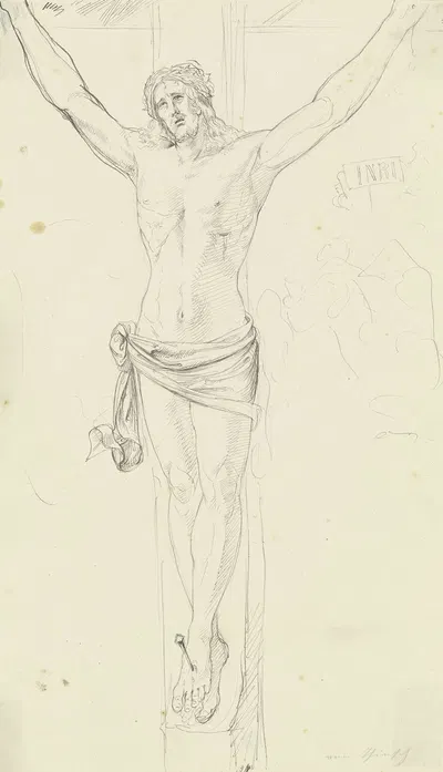 Christ on the cross by Людвиг Тирш — digital art print download