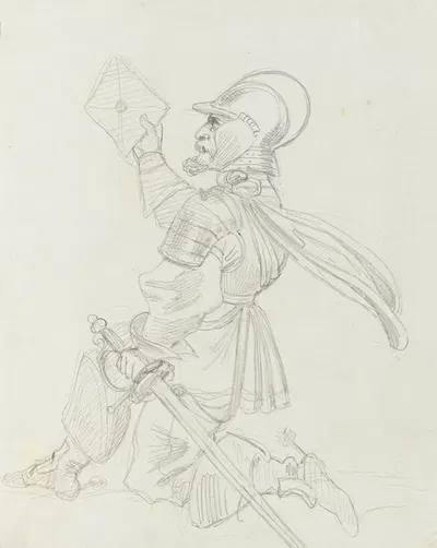 Kniender Ritter, einen Brief überreichend by Ludwig Michael Schwanthaler — digital art print download