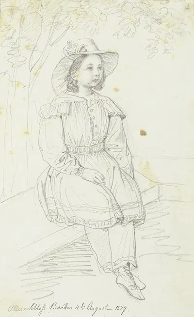 Sitting girl by Мари Элленридер, 1827 — digital art print download