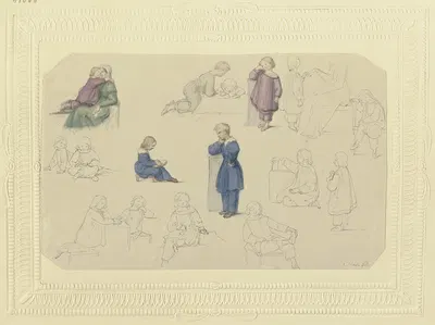 Study sheet; Children by Мари Элленридер — digital art print download
