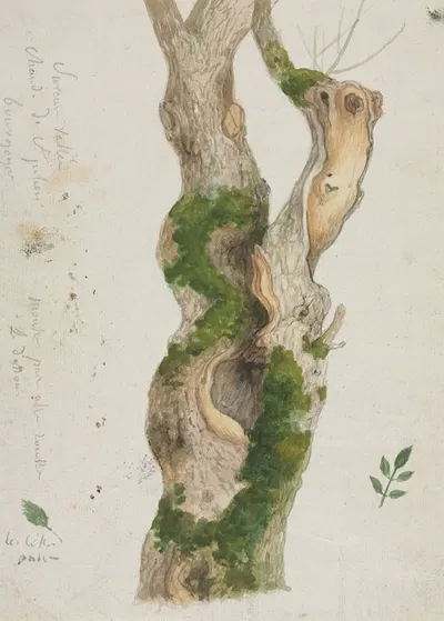 Study of a Tree Trunk by Жорж Мишель — digital art print download