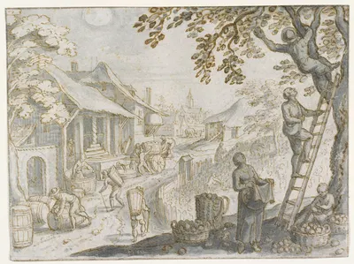 Jahreszeitenbild Herbst by Matthäus Merian the elder, 1622 — digital art print download