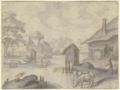 Monatsbild September, oben mittig das Zeichen der Waage by Matthäus Merian the elder — digital art print download