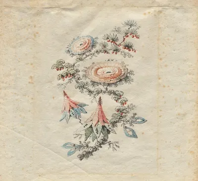 Flower Embroidery Design for Silk Manufactory of Lyon by Жан-Батист Пилеман, c. 1790 — digital art print download