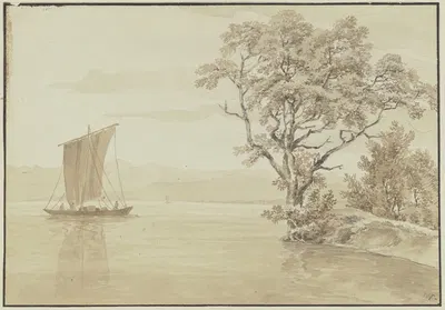 Segelboot auf dem Bodensee bei Mainau by Макс Иосиф Вагенбауэр, 1818 — digital art print download