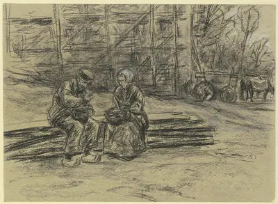 Arbeiter, sein Mittagbrot verzehrend by Макс Либерман — digital art print download