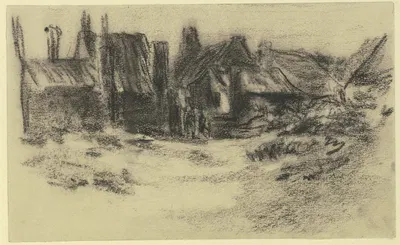 Houses in a fishing village by Макс Либерман — digital art print download