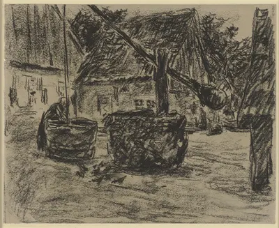 Village draw well by Макс Либерман — digital art print download