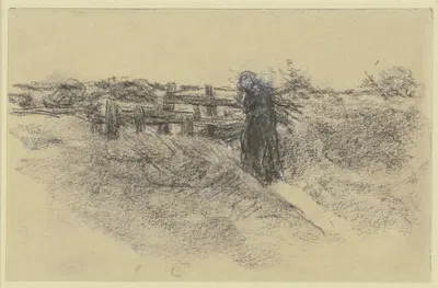 Woman with a bundle of brushwood by Макс Либерман — digital art print download