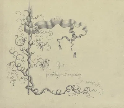 Zur freundlichen Erinnerung 1850 by Max von Berchem, 1850 — digital art print download