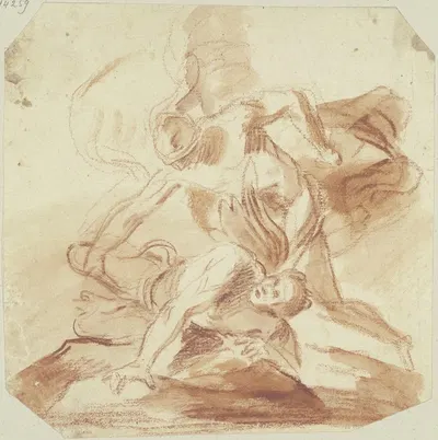 Michael kämpft mit dem Teufel by Michelangelo Unterberger — digital art print download