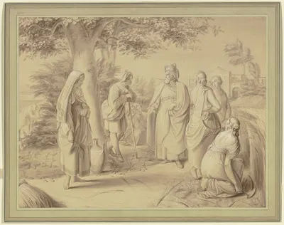 Boas and Ruth by Moritz Daniel Oppenheim, 1832 — digital art print download
