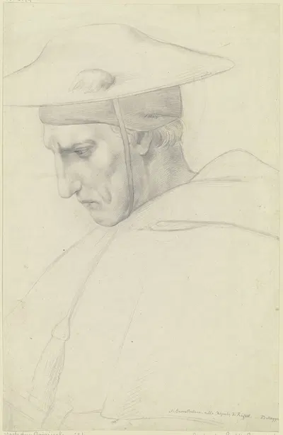 Der Heilige Bonaventura aus Raffaels Disputa by Moritz Daniel Oppenheim, 1823 — digital art print download