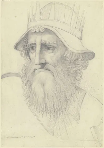 König David aus Raffaels Disputa by Moritz Daniel Oppenheim, 1823 — digital art print download