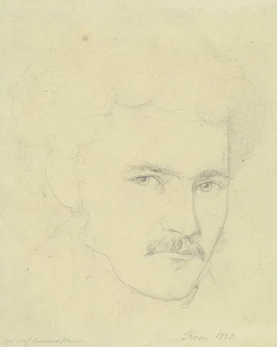 Bildnis des Kupferstechers Samuel Amsler by Nikolaus Hoff, 1823 — digital art print download