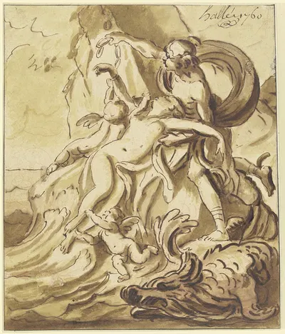 Perseus befreit Andromeda by Nöel Hallé, 1760 — digital art print download