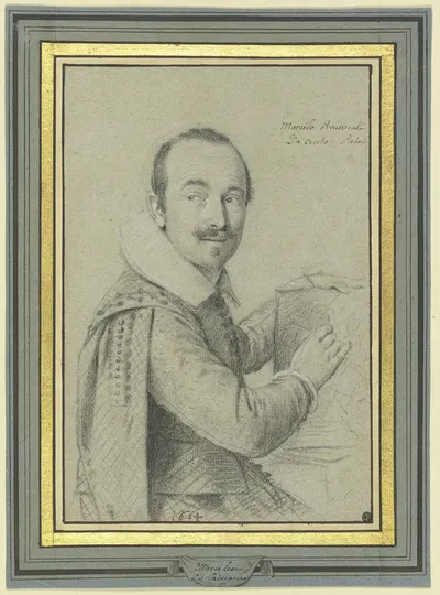 Porträt des Mosaikarbeiters zu Cénto, Marcello Provencale by Ottavio Leoni, 1614 — digital art print download