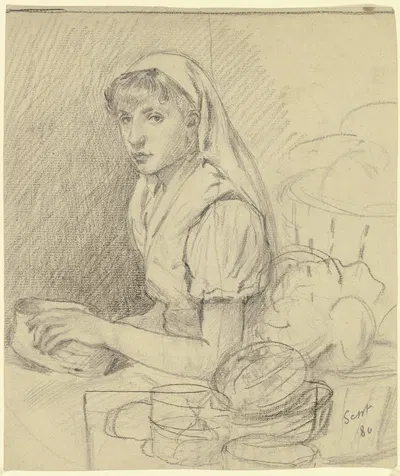 Gemüseverkäuferin by Отто Шольдерер, 1880 — digital art print download