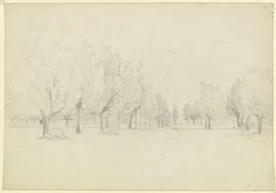 Meadow with trees by Отто Шольдерер — digital art print download